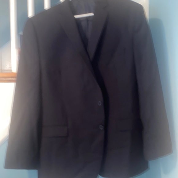 Navy Calvin Kleinpin stripe sports jacket.